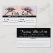 アポイントメントカード・メークアップ・ラッシュ拡張サロン 予約カード (正面/裏面)