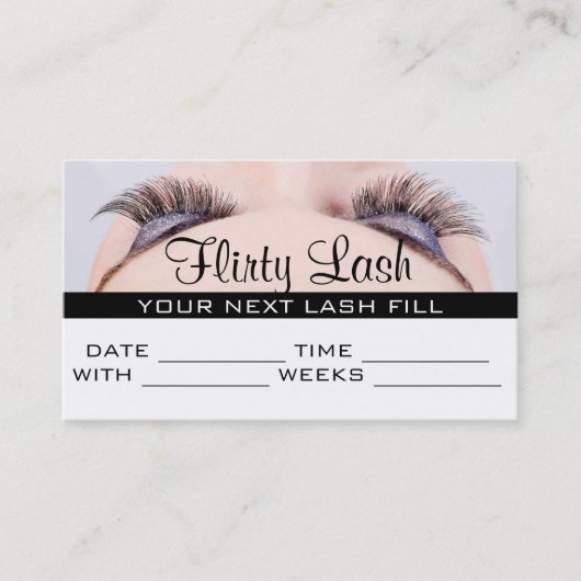 アポイントメントカード・メークアップ・ラッシュ拡張サロン 予約カード (正面)