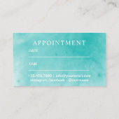 アポイントメントカード |ヴィンテージエレガントツリーの水色 予約カード (裏面)