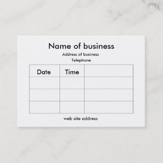 アポイントメントカード 予約カード