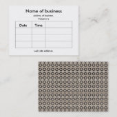 アポイントメントカード 予約カード (正面/裏面)