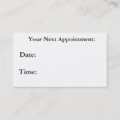 アポイントメントカード 予約カード (裏面)