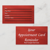 アポイントメントカード(赤い) 予約カード (正面/裏面)