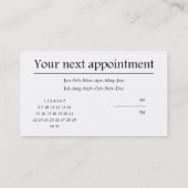 アポイントメントキーパー 予約カード (裏面)