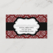 アポイントメントクラシックダマスクパターン(赤) 予約カード (裏面)