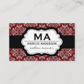 アポイントメントクラシックダマスクパターン(赤) 予約カード (正面)