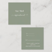 アポイントメントシンプルグリーングリーンネクストスパサロンカード スクエア名刺 (正面/裏面)