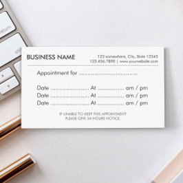 アポイントメントシンプルプレーンのアラーム 予約カード