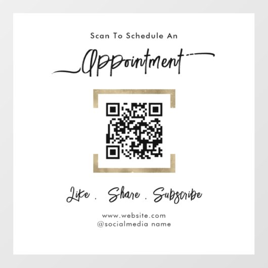 アポイントメントスケジュールQRコードウィンドウ固定 ウィンドウサイン (シート)