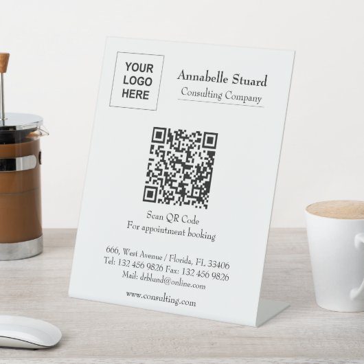 アポイントメントブックQRコードプロフェッショナル会社Pede 台座サイン (インサイチュ)