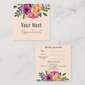 アポイントメントベージュフローラサロン皮膚科医 予約カード (正面/裏面)