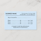 アポイントメントミニマリストプレインベビーブルーリマインダー 予約カード (正面)