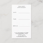 アポイントメントミニマルリマインダーロゴ（縦） 予約カード (裏面)
