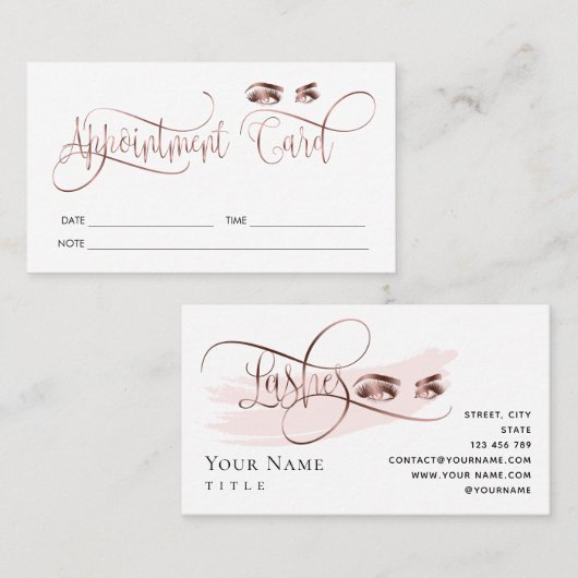 アポイントメントメイクアップアーティストの目の眉 名刺 (正面/裏面)