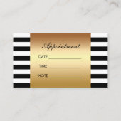 アポイントメントメイクアップアーティストレッドリップモダンストライプズ 予約カード (裏面)