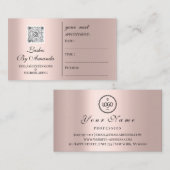 アポイントメントメイクアップヘアロゴ爪、 ネイルバラQR 予約カード (正面/裏面)