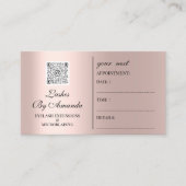 アポイントメントメイクアップヘアロゴ爪、 ネイルバラQR 予約カード (正面)