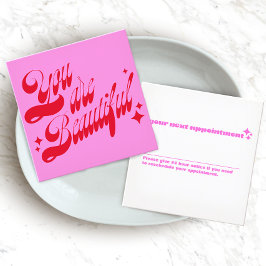 アポイントメントモダンリマインダー、ピンク星 予約カード