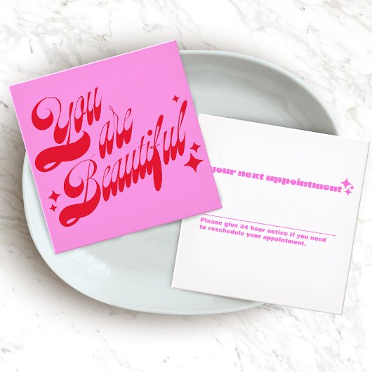 アポイントメントモダンリマインダー、ピンク星 予約カード