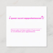 アポイントメントモダンリマインダー、ピンク星 予約カード (裏面)