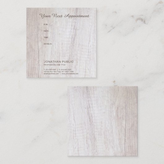 アポイントメントリマイエレガントンダの木目のテンプレート 予約カード (正面/裏面)