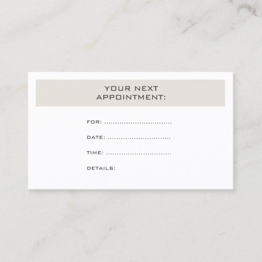 アポイントメントリマイエレガントンダデザインモダントレンディー 予約カード (正面)