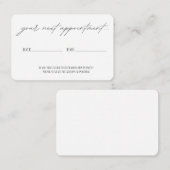 アポイントメントリマインダカード 予約カード (正面/裏面)