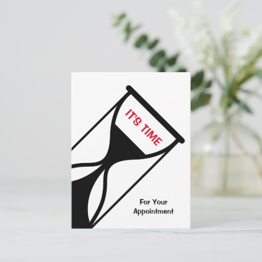 アポイントメントリマインダシンプルーと汎用の砂時計 ポストカード (スタンド正面)