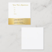 アポイントメントリマインダモダンーフェイク金ゴールドテンプレート 予約カード (正面/裏面)