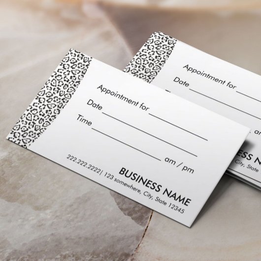 アポイントメントリマインダモダンーユキヒョウ印刷 予約カード