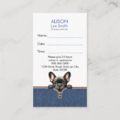 アポイントメントリマインダーのペット&ペットケア 名刺 (裏面)