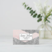 アポイントメントリマインダーカードピンクのテクスチャ 名刺 (スタンド正面)