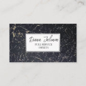 アポイントメントリマインダーカードブラックマーブル理容師 名刺 (正面)