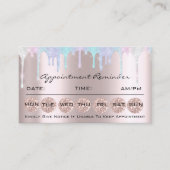 アポイントメントリマインダーカードメイクアップユニコーン自筆証書 名刺 (正面)