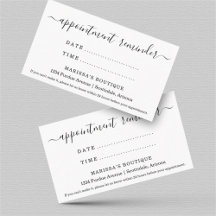 アポイントメントリマインダーカード、ドクターデンタルサロン等