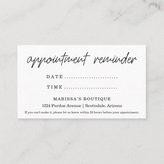 アポイントメントリマインダーカード、ドクターデンタルサロン等 名刺 (正面)