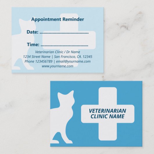 アポイントメントリマインダーカード 予約カード (正面/裏面)
