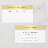 アポイントメントリマインダークリエイティブ金ゴールドルックテンプレート 予約カード (正面/裏面)