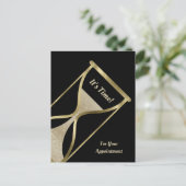 アポイントメントリマインダーグラマラス金ゴールド砂時計 ポストカード (スタンド正面)