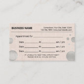 アポイントメントリマインダーシルバードット赤面ピンク 予約カード (正面)