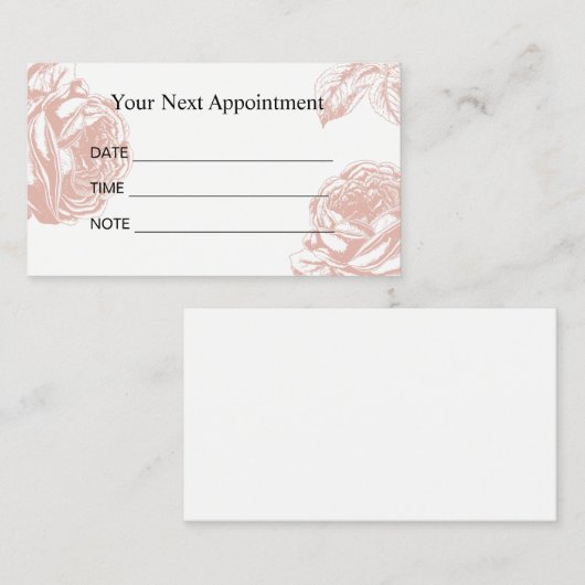 アポイントメントリマインダーヴィンテージバラフローラサロン 予約カード (正面/裏面)