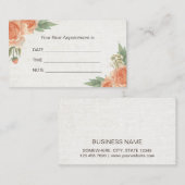 アポイントメントリマインダーヴィンテージフローラエレガントサロン 予約カード (正面/裏面)