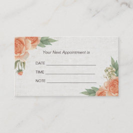 アポイントメントリマインダーヴィンテージフローラエレガントサロン 予約カード