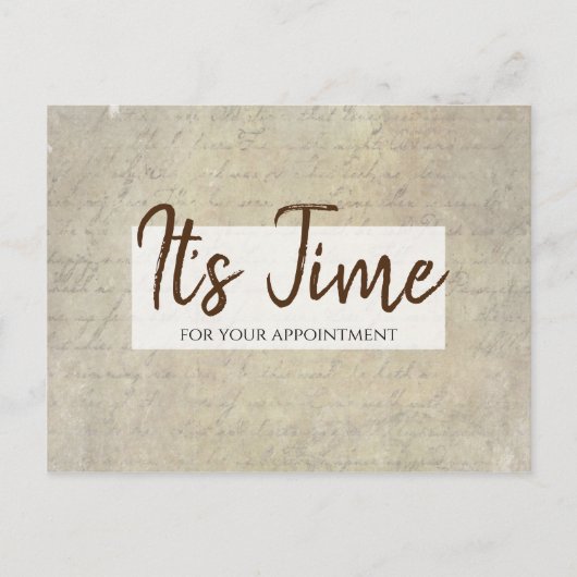 アポイントメントリマインダーヴィンテージ手書き紙 ポストカード (正面)