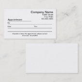 アポイントメントリマインダー名刺 予約カード (正面/裏面)