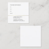 アポイントメントリマインダー金ゴールドホワイトエレガントデザイン 予約カード (正面/裏面)