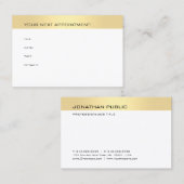 アポイントメントリマインダー金ゴールドルックモダンテンプレート 予約カード (正面/裏面)