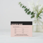 アポイントメントリマインモダンはっきりした縁ど赤面ピンク 予約カード