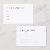 アポイントメントリマインモダンダミニマリストテンプレート 予約カード (正面/裏面)