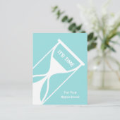 アポイントメントリマシンプルインダとモダン砂時計 ポストカード (スタンド正面)